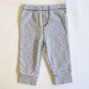 burts bees organic cotton gray striped comfy joggers pants newborn baby unisex
